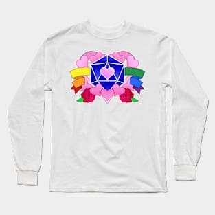 DiceHeart - Pride Banner, Bright Blue Dice Long Sleeve T-Shirt